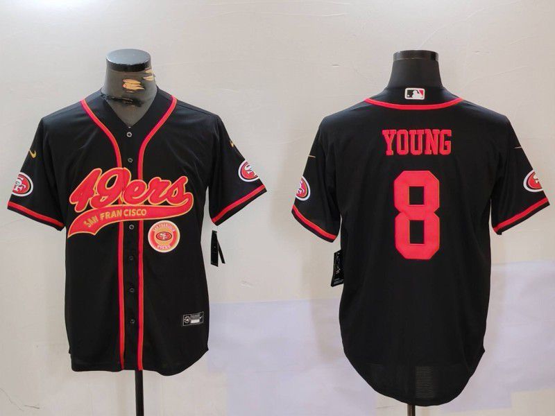Men San Francisco 49ers #8 Young Black gold Joint Name 2024 Nike Limited NFL Jersey style 3